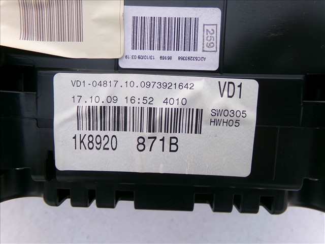 Foto 3ª: Cuadro de Instrumentos Volkswagen Scirocco 1.4 TSI 2008-2014 [CAX] (2010)