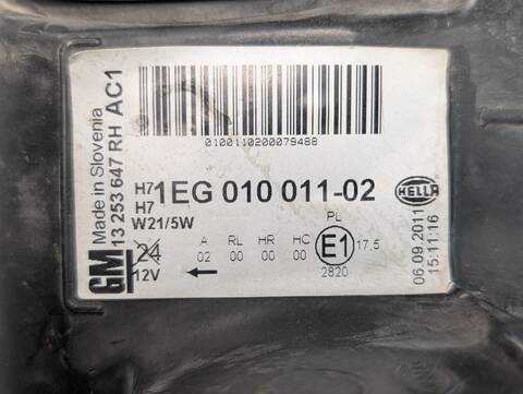 Foto 2ª: Faro Derecho Opel Astra ENJOY 110CV 81KW (2011)