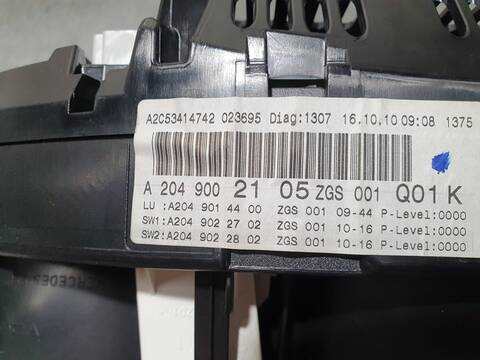 Foto 3ª: Cuadro de Instrumentos Mercedes Clase C 160 C 220 CDI BLUEEFFICIENCY 204.002) BERLINA 170CV 125KW [651911] (2010)