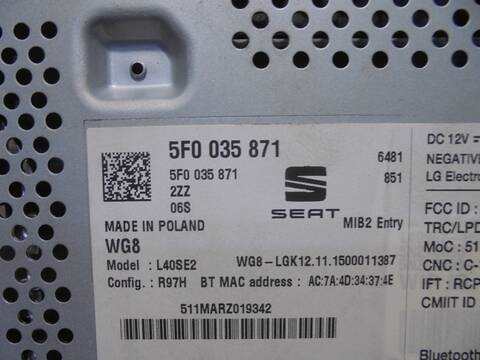 Foto 4ª: Sistema Audio Radio CD Seat Leon ERENCE 110CV 81KW [CXX] (2016)