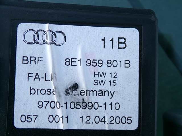 Foto 2ª: Elevalunas Eléctrico Delantero Izquierdo Audi A4 2.0 G 2004-2007 [ALT] (2005)
