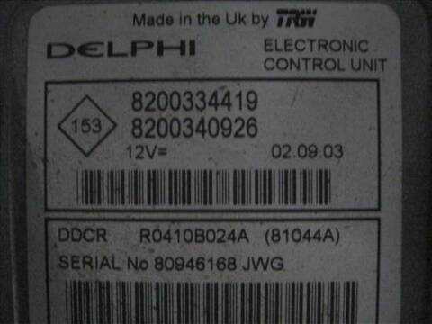 Foto 2ª: Centralita Motor ECU Renault Megane 1.5 DCI BM0F CM0F) 82CV 60KW II BM0/1_ CM0/1_) [D/ K9K D 7] (2003)
