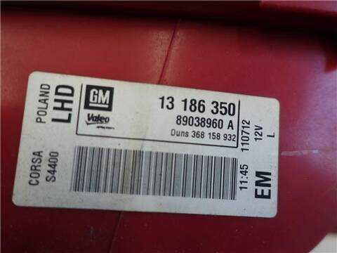 Foto 3ª: Piloto Trasero Izquierdo Opel Corsa 1.2 86CV 63KW [A 12 XER] (2012)