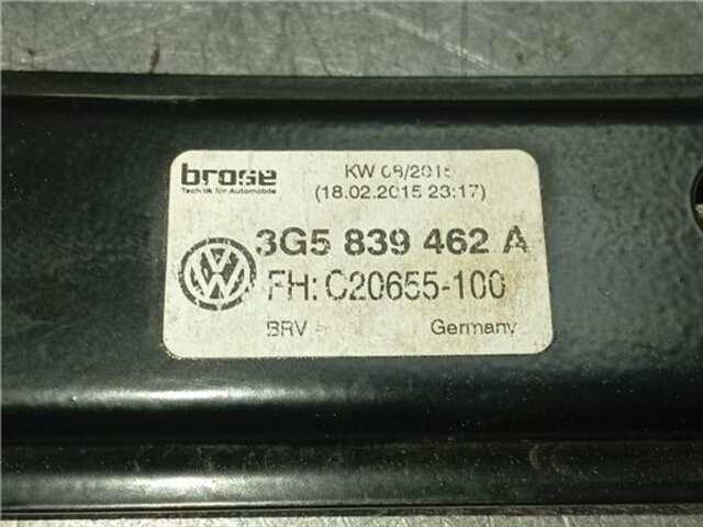 Foto 2ª: Elevalunas Eléctrico Trasero Derecho Volkswagen Passat 1.4 SPORT 4MOTION BMT [1.4 LTR. - 110 KW 16V TSI ACT]
