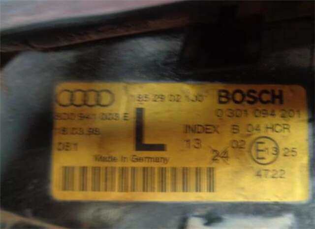Foto 3ª: Faro Izquierdo Audi A4 1.8 [1.8 LTR. - 92 KW 20V] [ADR]