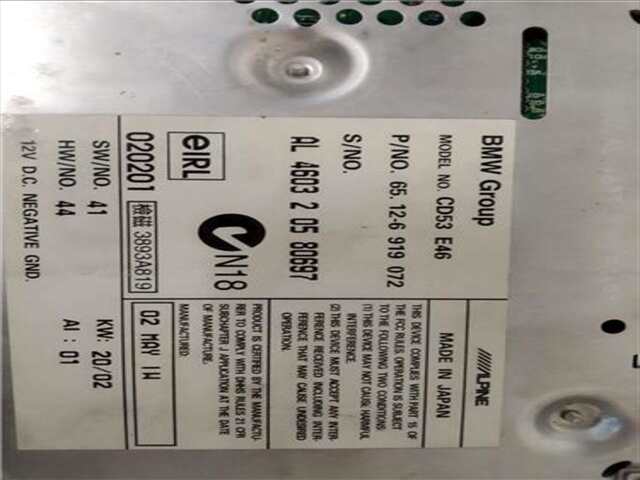 Foto 3ª: Sistema Audio Radio CD Bmw Serie 3 315 1.8 16V (116 CV) COMPACT [N46B18A]