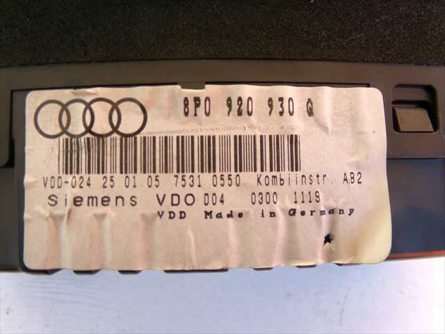 Foto 4ª: Cuadro de Instrumentos Audi A3 2.0 TDI MODELO 8P,2004-2008 [BKD] (2005)