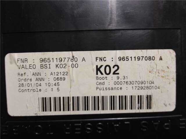 Foto 3ª: Centralita Confort BSI Peugeot 307 2.0 HDI 90 [RHY (DW10TD)]
