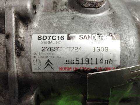 Foto 2ª: Compresor Aire Acondicionado Citroen C4 1.6 16V HDI FAP 109CV [9HZDV6TED4] (2007)