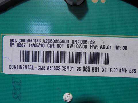 Foto 4ª: Cuadro de Instrumentos Citroen C3 SX 73CV 54KW [KFT] (2010)