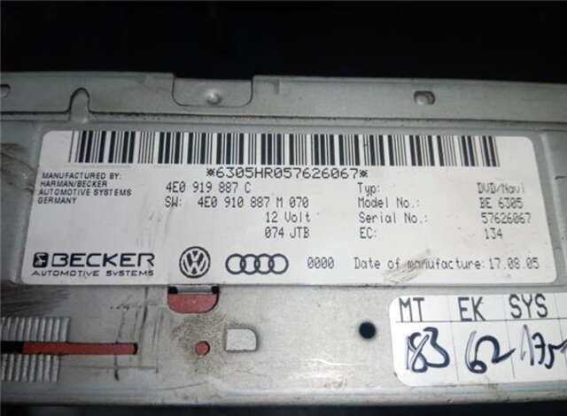 Sistema GPS Audi A6 3.0 TDI QUATTRO [3.0 LTR. - 165 KW V6 24V TDI]