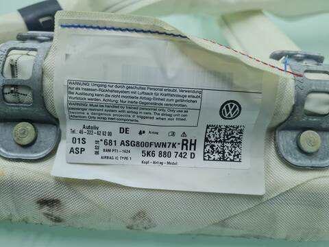Foto 2ª: Airbag Cortina Delantero Derecho Volkswagen Golf 1.6 TDI DPF 105CV 77KW [CAY] (2010)