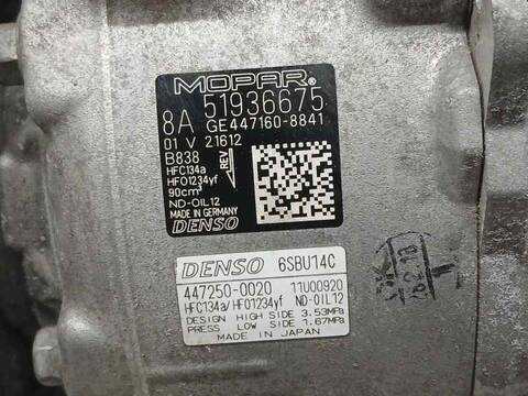 Foto 3ª: Compresor Aire Acondicionado Fiat 500 CITY CROSS 69CV 51KW [55280444] (2019)