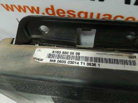 Foto 2ª: Airbag Lateral Trasero Izquierdo Mercedes Clase ML 270 CDI 163.113) W163) [612963] (2003)