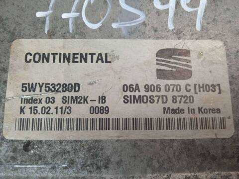 Foto 3ª: Centralita Motor ECU Seat Altea BIVALENT 102CV 75KW [CHG] (2011)