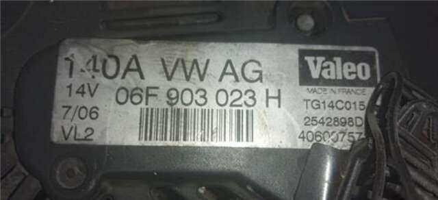 Alternador Audi A4 2.0 TDI 16V (103KW) [2.0 LTR. - 103 KW TDI]