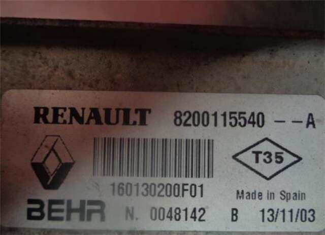Foto 2ª: Intercooler Renault Megane 1.5 CONFORT AUTHENTIQUE [1.5 LTR. - 74 KW DCI DIESEL] II CLASSIC BERLINA (2003-_) [K9KF728]