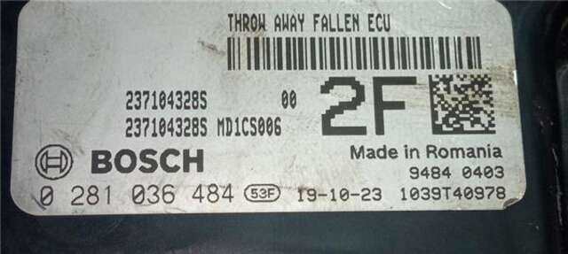 Centralita Motor ECU Dacia Lodgy 1.5 COMFORT [1.5 LTR. - 85 KW BLUE DCI DIESEL FAP CAT]