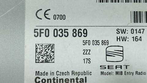 Foto 2ª: Sistema Audio Radio CD Seat Leon ERENCE 105CV 77KW [CLH] (2013)