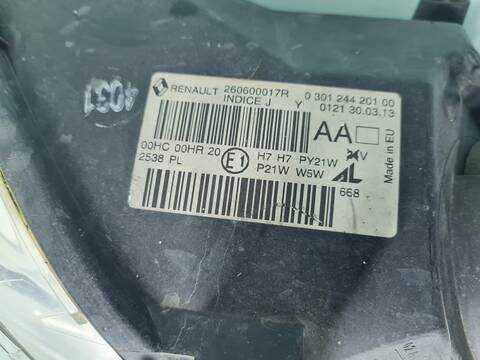 Foto 3ª: Faro Izquierdo Renault Megane BUSINESS BERLINA 90CV 66KW III BERLINA 5 P [K9K834] (2013)