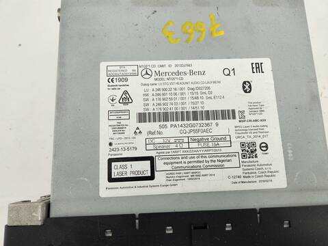 Foto 2ª: Sistema Audio Radio CD Mercedes Clase B 150 B 180 CDI 246.212) 109CV 80KW [K9K] (2016)