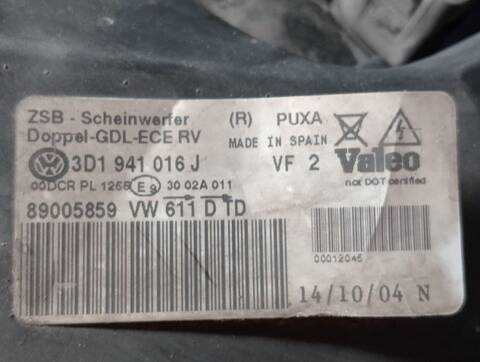 Foto 3ª: Faro Derecho Volkswagen Phaeton 3.2 V6 24V 241CV (2002)
