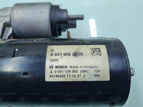 Foto 3ª: Motor de Arranque Mercedes Clase E 180 250 CDI BLUEEFFICIENCY 212.003) 204CV 150KW [651924] (2014)