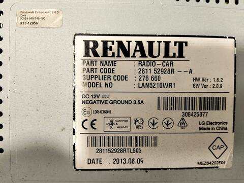 Foto 2ª: Pantalla Multifuncion Renault Clio LIMITED 1 DCI DIESEL FAP ENERGY 90CV [K9KB6] (2012)