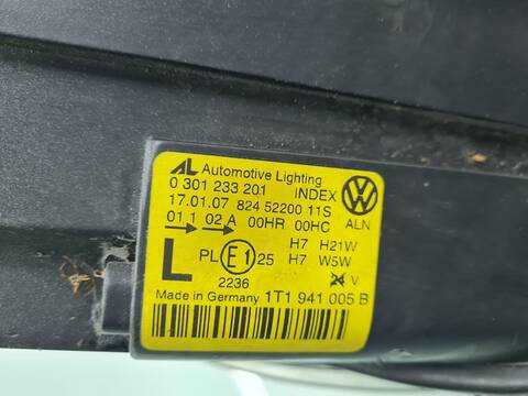Foto 3ª: Faro Izquierdo Volkswagen Touran ADVANCE 140CV 103KW [BKD] (2007)