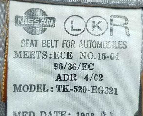 Foto 4ª: Cinturón Trasero Derecho Nissan Patrol 3.0 T DIESEL ZD30/TD6 (2000)