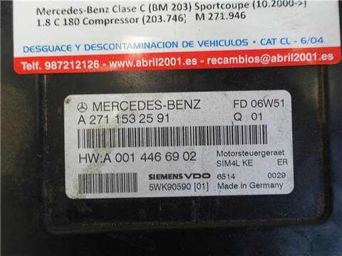 Foto 3ª: Centralita Motor ECU Mercedes Clase C 160 1.8 C 180 COMPRESSOR 203.746) COUPE 143CV 105KW [M 271.946] (2007)