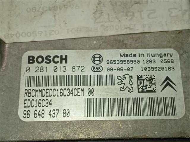 Foto 2ª: Centralita Motor ECU Peugeot 308 1.6 HDI [9HZ (DV6TED4)]