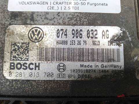 Foto 3ª: Centralita Motor ECU Volkswagen Crafter 2.5 TDI 136CV 100KW FURGONETA [BJL] (2007)