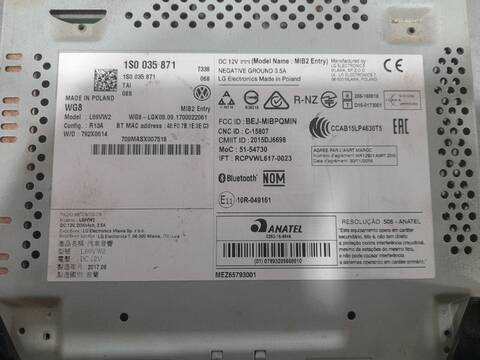 Foto 3ª: Sistema Audio Radio CD Volkswagen UP HIGH UP BMT 60CV 44KW [CHYA] (2021)