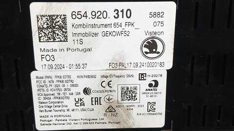 Foto 3ª: Cuadro de Instrumentos Skoda Fabia 1.0 TSI 95CV 70KW [DUSB] (2024)