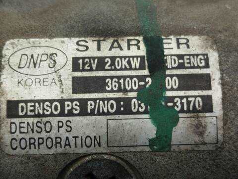 Foto 3ª: Motor de Arranque Kia Cerato 2.0 EX CRDI BERLINA 4-PTAS.) 112CV 83KW [D4EA] (2005)