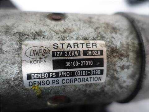 Foto 3ª: Motor de Arranque Kia Sportage 2.0 CRDI 4WD 140CV 103KW [D4EA-F] (2007)