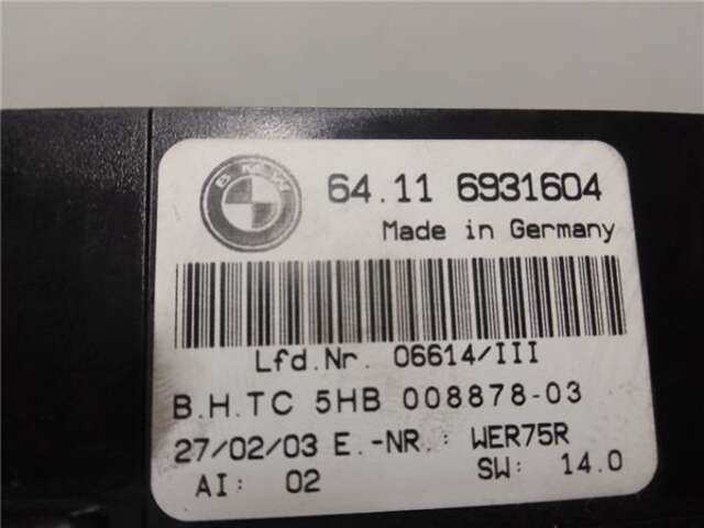 Foto 3ª: Mando Climatizador Bmw Serie 3 315 1.8 316TI [1.8 LTR. - 85 KW 16V] [N42 B18 A]