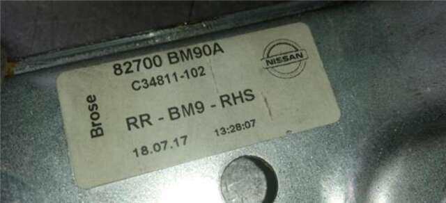 Elevalunas Eléctrico Trasero Derecho Nissan Qashqai 2.0