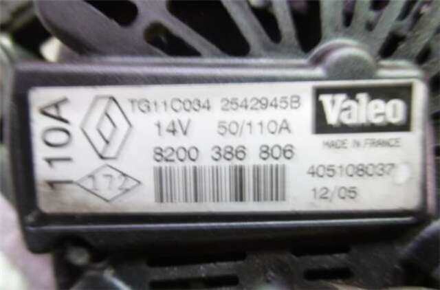 Foto 2ª: Alternador Renault Scenic 1.5 AUTHENTIQUE [1.5 LTR. - 74 KW DCI DIESEL] (JM)(2003-_) [K9KF728]