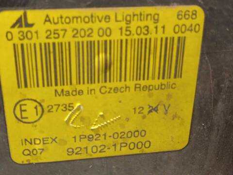Foto 4ª: Faro Derecho Kia Venga DRIVE 90CV 66KW [D4FC] (2011)