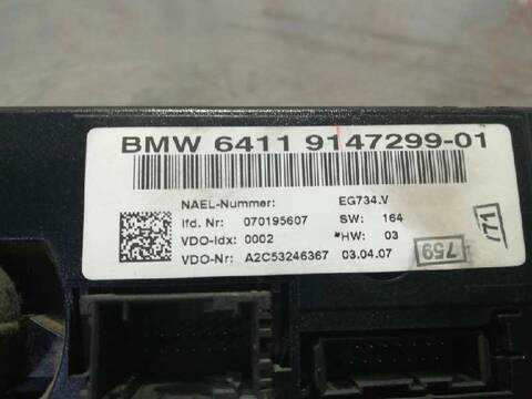 Foto 3ª: Mando Climatizador Bmw Serie 3 315 320D 163CV 120KW [D/204D4] (2007)
