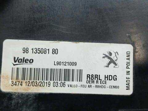 Foto 3ª: Piloto Trasero Derecho Peugeot 508 GT LINE 131CV 96KW [YH01] (2019)