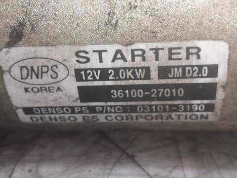 Foto 2ª: Motor de Arranque Hyundai Sonata D4EA (2010)