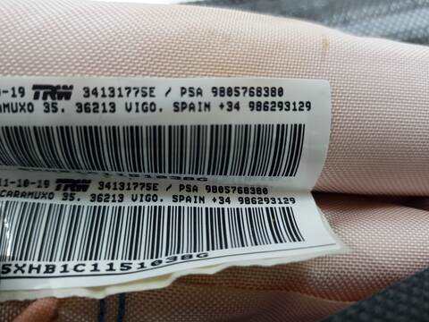Foto 3ª: Airbag Cortina Delantero Derecho Peugeot 308 ACTIVE 110CV 81KW [HNZ / HNP] (2020)