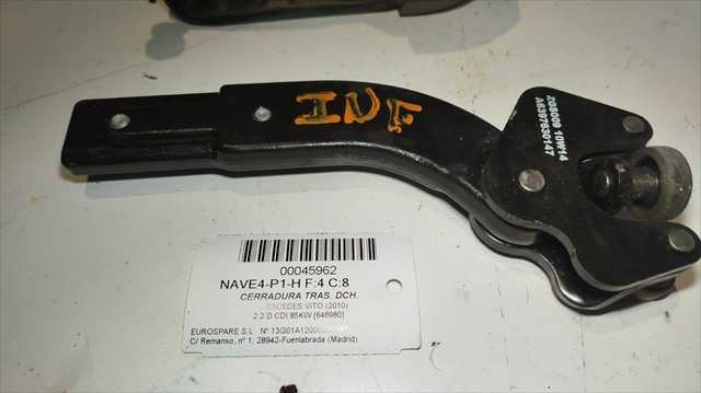 Foto 3ª: Cerradura Puerta Trasera Derecha Mercedes Vito 2.2 D CDI W639 [646980] (2010)