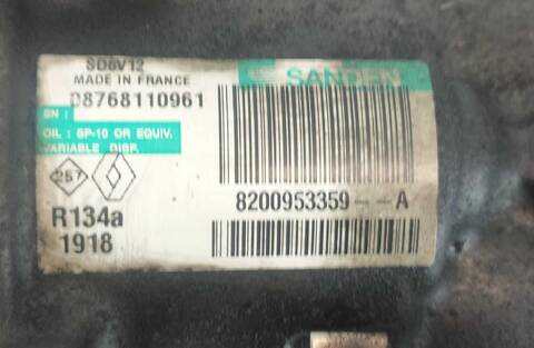 Foto 3ª: Compresor Aire Acondicionado Renault Kangoo 1.5 DCI 85 KW0K KW0L KW0B) (2008)