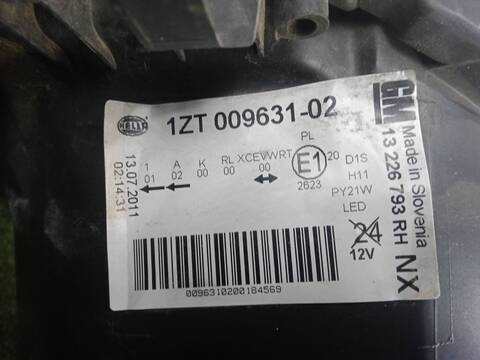 Foto 3ª: Faro Derecho Opel Insignia 2.0 CDTI 68) 131CV 96KW [A20DTH] (2010)