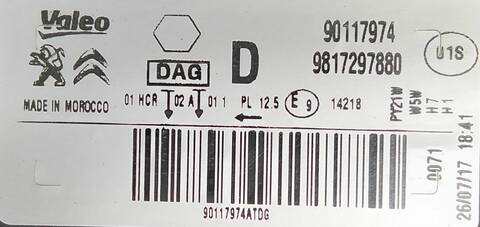 Foto 2ª: Faro Derecho Citroen C Elysee BHY (2017)