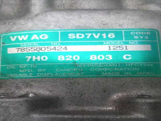 Foto 2ª: Compresor Aire Acondicionado Volkswagen Transporter 1.9 TDI FURGONETA (2003)